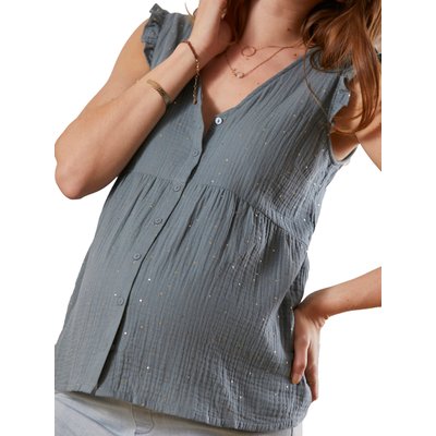 Blouse de grossesse et d'allaitement gaze de coton VERTBAUDET