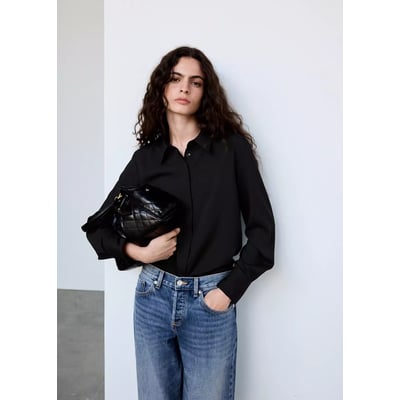 Chemise satinée à fermeture dissimulée MANGO