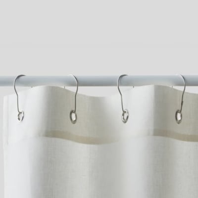 Rideau de douche en coton et lin MONOPRIX