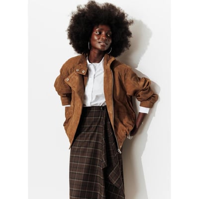 Blouson 100% cuir suédé PROMOD