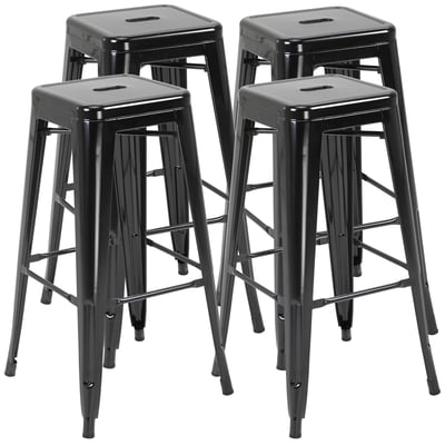 Tabouret de bar Métal Noir HOMCOM
