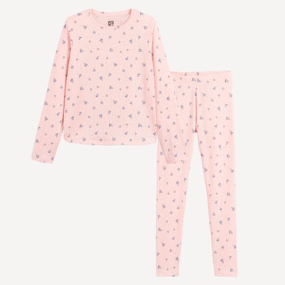 Pyjama manches longues, imprimé fleurs, en coton LA REDOUTE COLLECTIONS