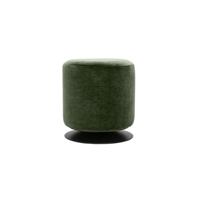 Pouf rond pivotant en tissu effet velours texturé terre brûlée et métal D39.5 cm VOLNAY MILIBOO