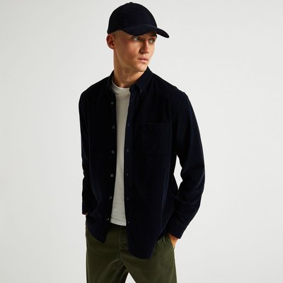 Chemise manches longues velours en coton BIO MONOPRIX