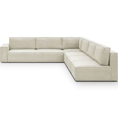 Canapé d'angle gauche convertible 10 places en velours côtelé - Harper Mod HOMIFAB