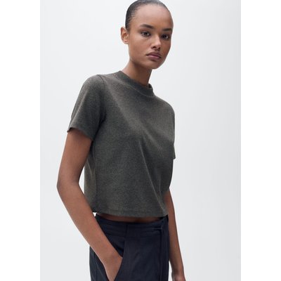 T-shirt en mélange de coton manches courtes MANGO