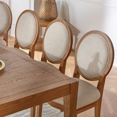 Lot de 2 Chaises en chêne massif et lin coton MONTANA ROBIN DES BOIS