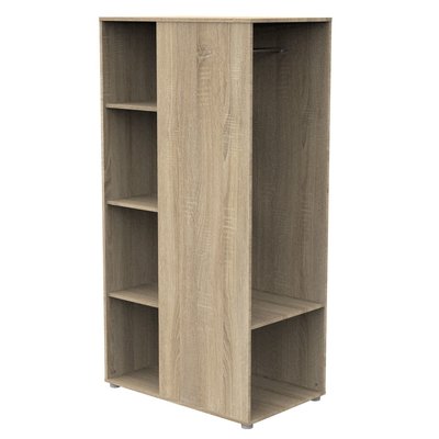 Meuble de rangement avec étagères et penderie en décor bois BABY PRICE