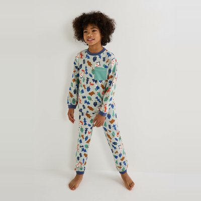Pyjama manches longues en jersey imprimé en coton BIO GOTS MONOPRIX