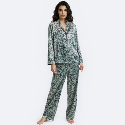 Pyjama 2 pièces en satin imprimé fleurs ANNE WEYBURN
