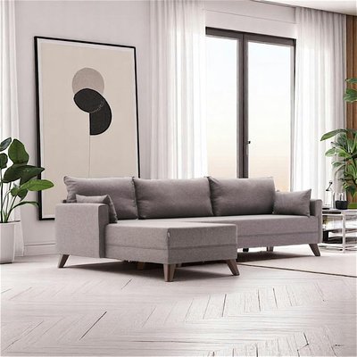 Canapé d'angle taupe - 275 cm, côté gauche SPLIT PIER IMPORT