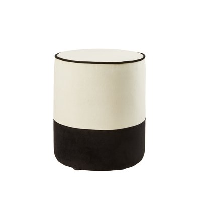 Pouf en Velours bicolore, finition passepoil  NOE MADURA