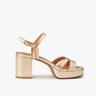 Sandale cuir pailleté GLORIA MAISON TOUFET