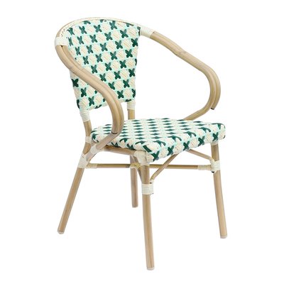 Chaise de terrasse bistrot parisien en aluminium et rotin synthétique, MADELEINE OVIALA