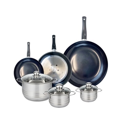3 poêles 20/24/32cm + 3 faitouts 12/14/20cm PRIMA BRILLANT ELO