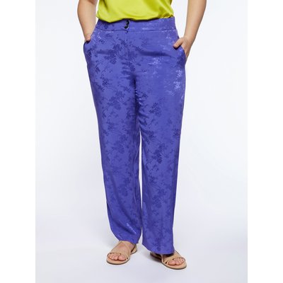 Pantalon en tissu jacquard à fleurs FIORELLA RUBINO