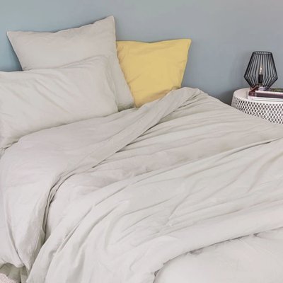 Housse de couette unie en coton Lavé TOISON D OR