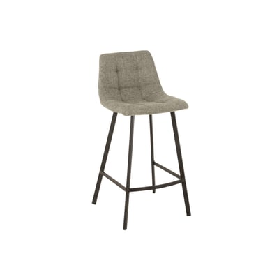 Chaise de bar en tissu et en métal noir (lot de 2) - OLIVIA HELLIN, DEPUIS 1862