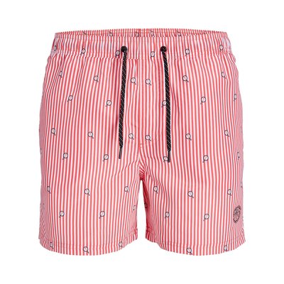Шорты пляжные с принтом в полоску JACK & JONES