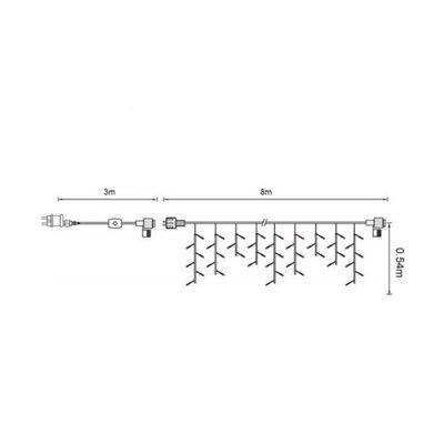 Guirlande stalactite blanc pur 8m super brillante MILLUMINE