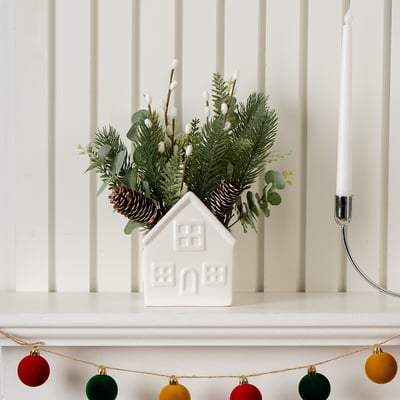 29cm Winter Pine & Berry House Arrangement SO'HOME