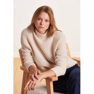 Pull col montant en laine LA FEE MARABOUTEE