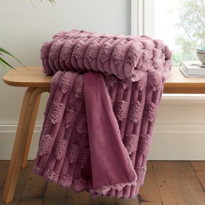 Carved Faux Fur Throw BIANCA FINE LINENS