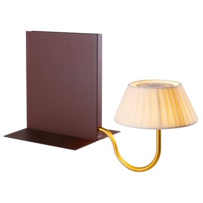 Applique pour bibliothèque d'intérieur avec ampoule LED doré rechargeable blanc chaud dimmable LIBRA MATT GOLD H28,5 cm LUMISKY