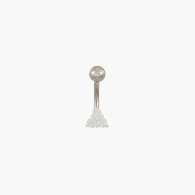 Piercing stud nombril argenté en argent garanti et zirconium BALABOOSTE