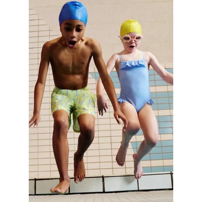 Maillot de bain à rayures et volants MANGO BABY