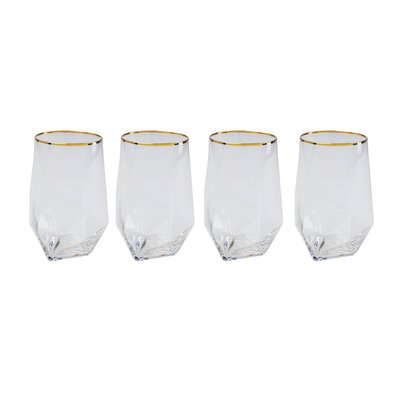 Lot de 4 verres à eau à bordure, DIAMOND KARE DESIGN