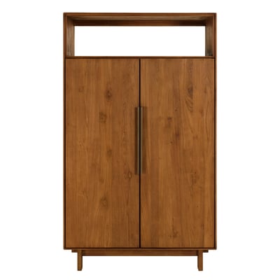 Buffet 2 portes 1 étagère ouverte 90x155cm en bois de teck recyclé SWING PIER IMPORT