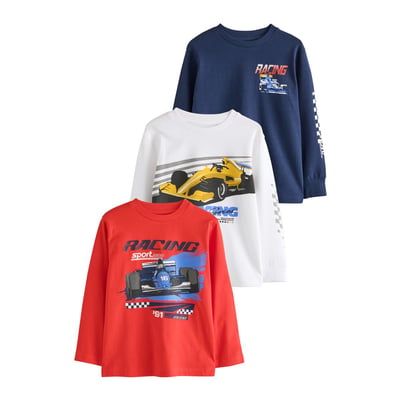 T-shirt manches longues imprimé, lot de 3 NEXT