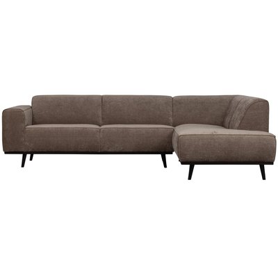 Canapé d'angle droit tissu côtelé STATEMENT WOOOD