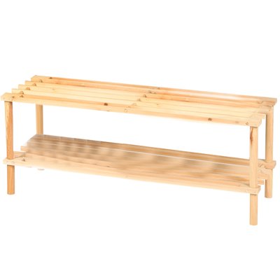 Étagère à chaussures en bois 2 niveaux - 74x26x30cm WADIGA