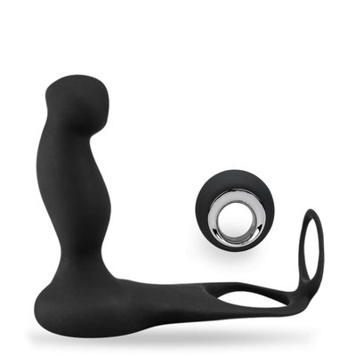 Vibromasseur vibro homme gode anal Sextoy prostate avec anneau cockring télécommande sans fil - Noir LOVE AND VIBES