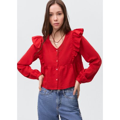 Blouse à épaules volantées MANGO TEEN