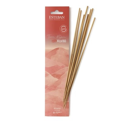 Parfum d'intérieur - Encens indiens 20 batônnets Terre d'Ocre Karité ESTEBAN