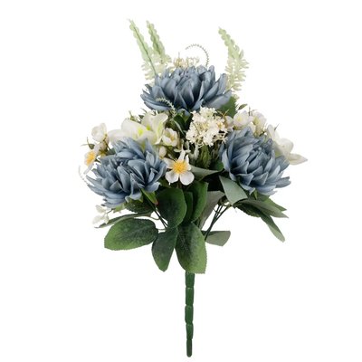 Bouquet de fleurs bleues et blanches en tissu WADIGA