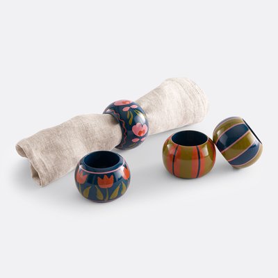 Lot de 4 ronds de serviette en manguier, Halia LA REDOUTE INTERIEURS