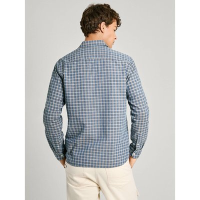 Checked Cotton/Linen Shirt in Regular Fit PEPE JEANS
