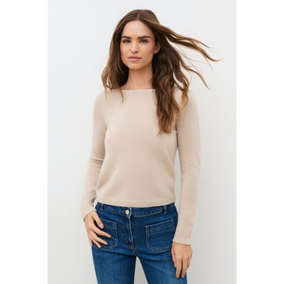 Pull droit col bateau cachemire MZOANLU CAROLL