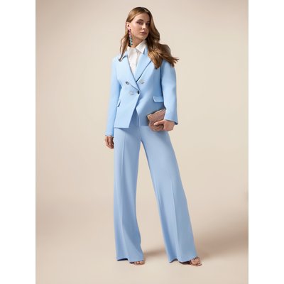 Pantalon palazzo réalisé en tissu crêpe fluide OLTRE