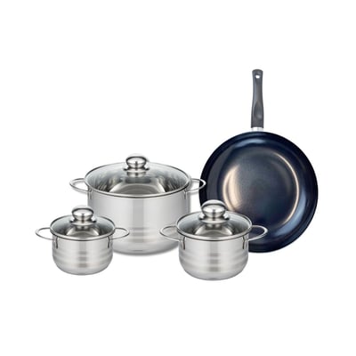Batterie 1 poêle 28cm + 3 faitouts 14/16/24cm PRIMA BRILLANT ELO