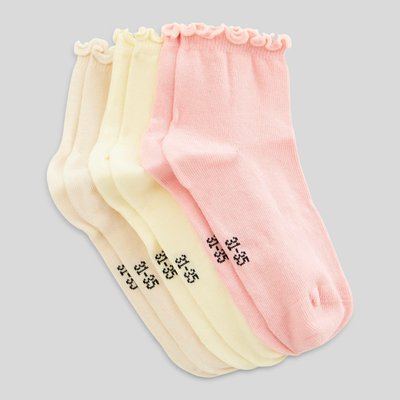 Lot de 3 paires de chaussettes courtes bord fantaisie contenant du coton BIO MONOPRIX