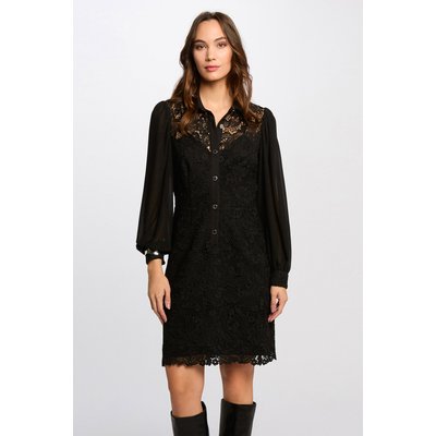 Robe courte droite dentelle MORGAN