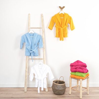 Peignoir enfant capuche en coton bouclette éponge COCOON LINANDELLE