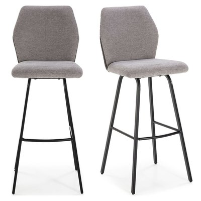 Lot de 2 tabourets de bar en tissu et simili - GARANCE HOMIFAB