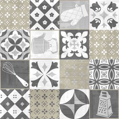 Nappe Toile cirée au mètre Credence gris DOUCEUR D'INTÉRIEUR