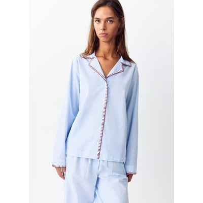 Pyjama complet à rayures avec détails surpiqués MANGO TEEN